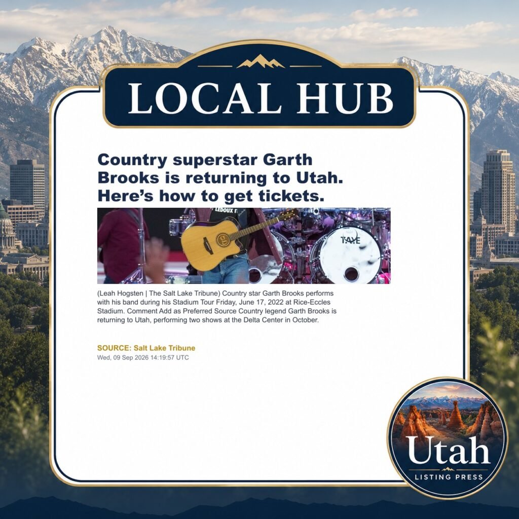 Country superstar Garth Brooks is returning to Utah. Here’s how to get tickets.