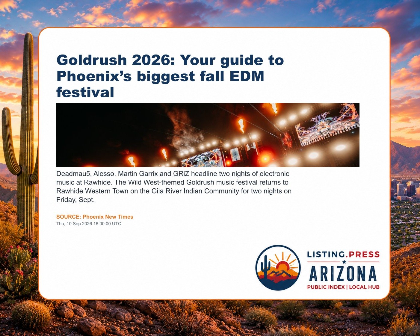 Goldrush 2026: Your guide to Phoenix’s biggest fall EDM festival