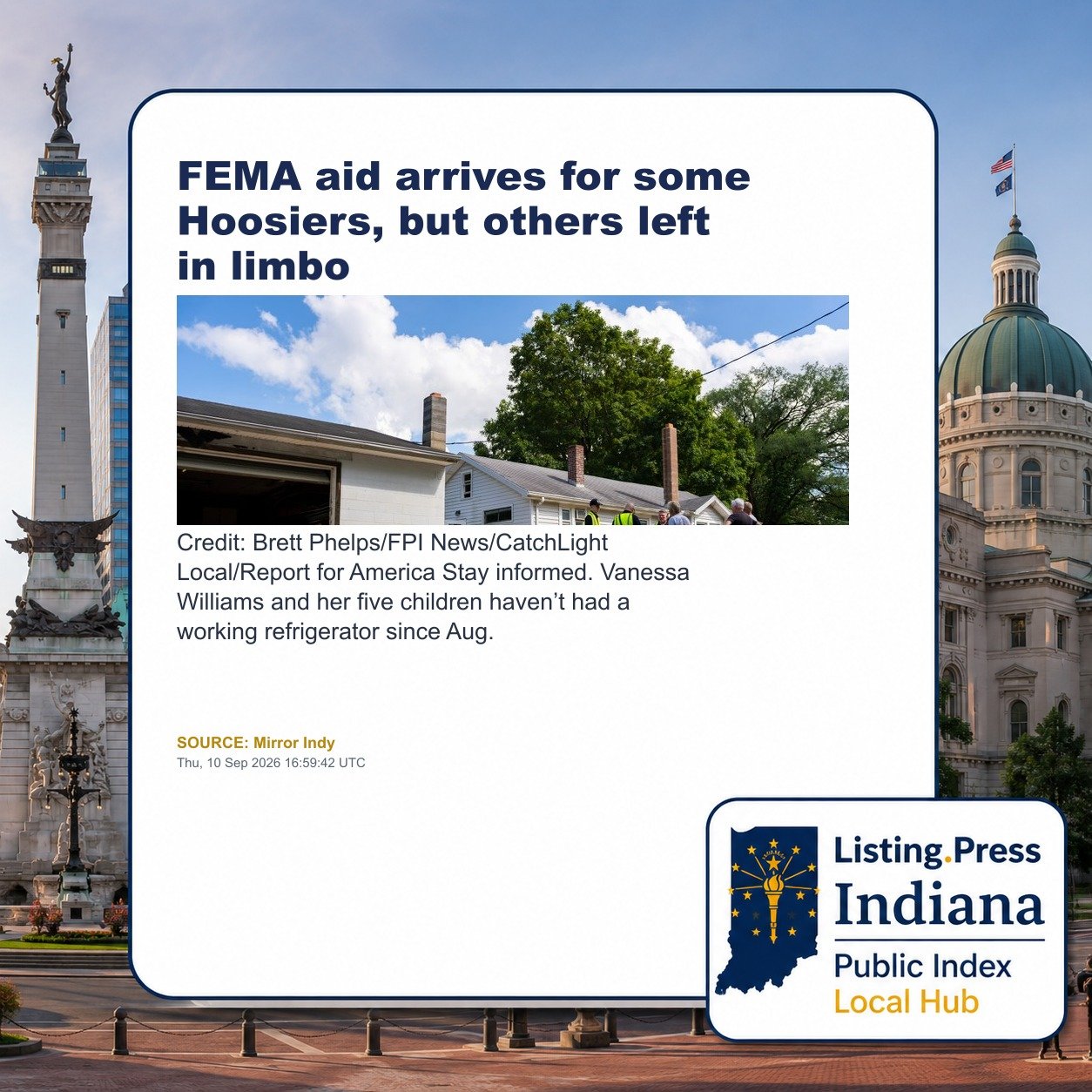 FEMA aid arrives for some Hoosiers, but others left in limbo