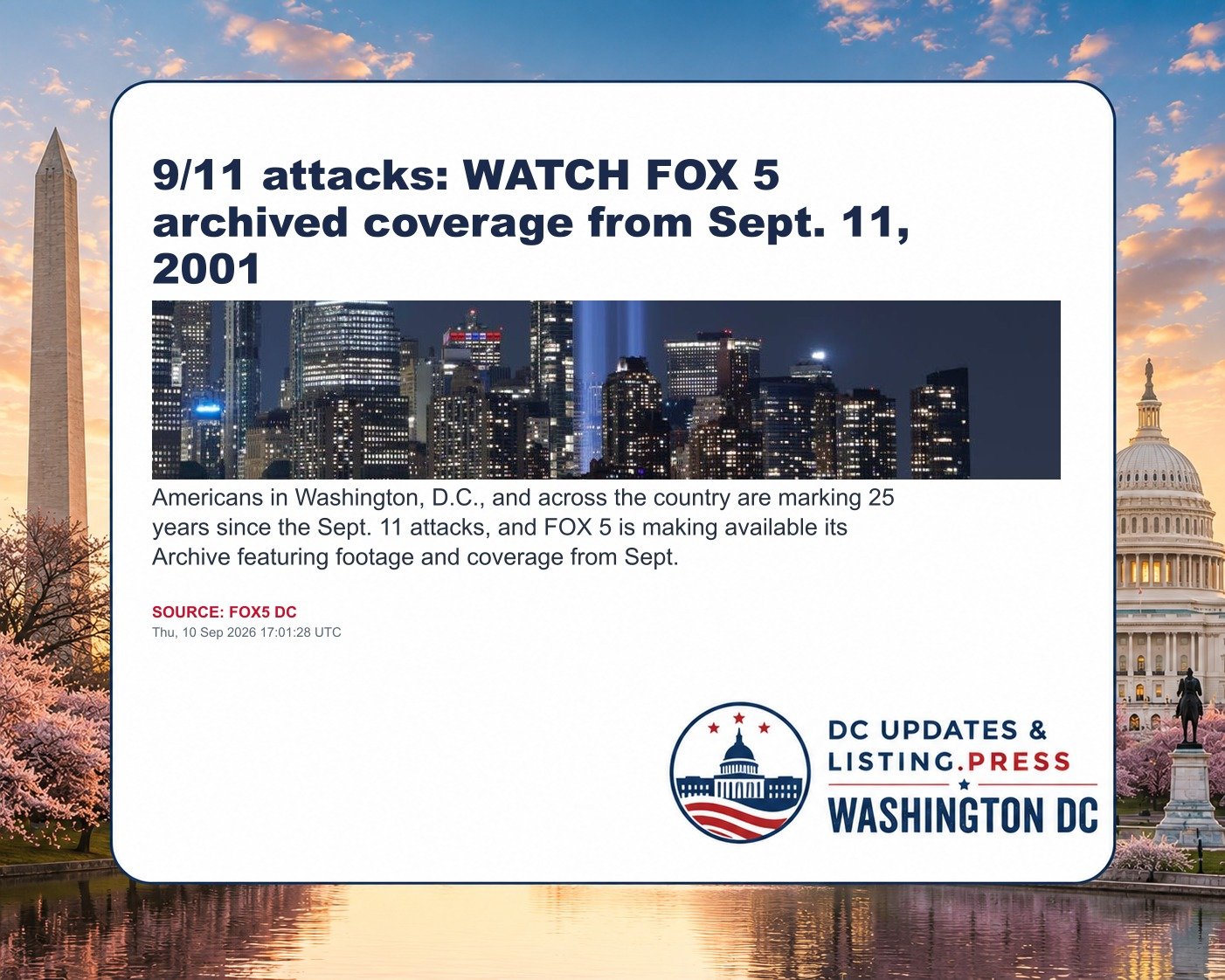 9/11 attacks: WATCH FOX 5 archived coverage from Sept. 11, 2001