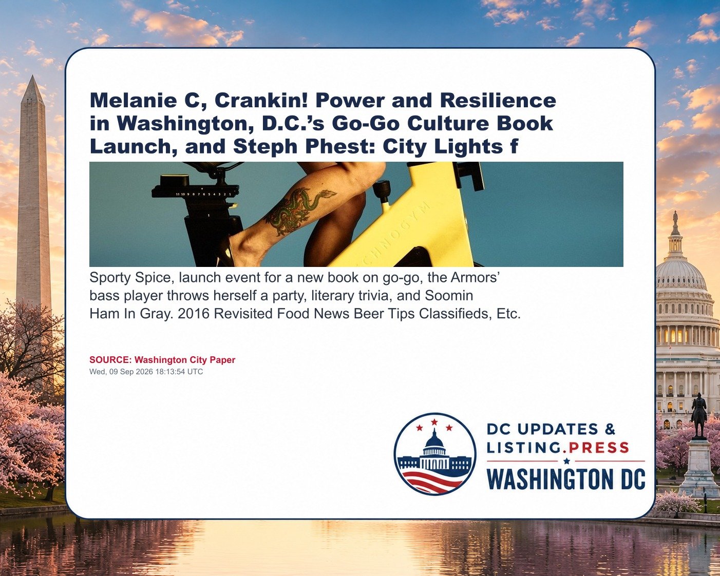 Melanie C, Crankin! Power and Resilience in Washington, D.C.’s Go-Go Culture Book Launch, and Steph Phest: City Lights f