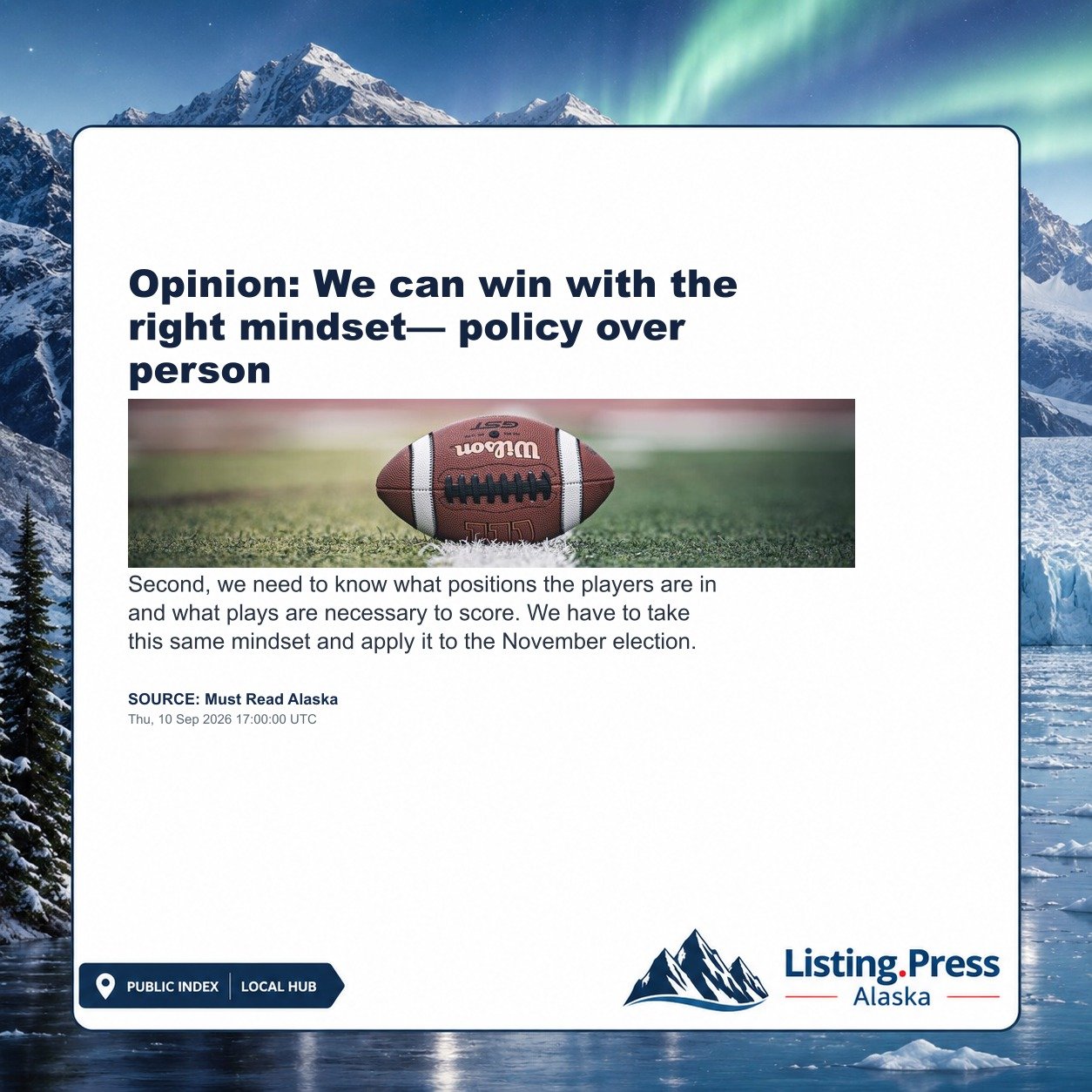 Opinion: We can win with the right mindset— policy over person