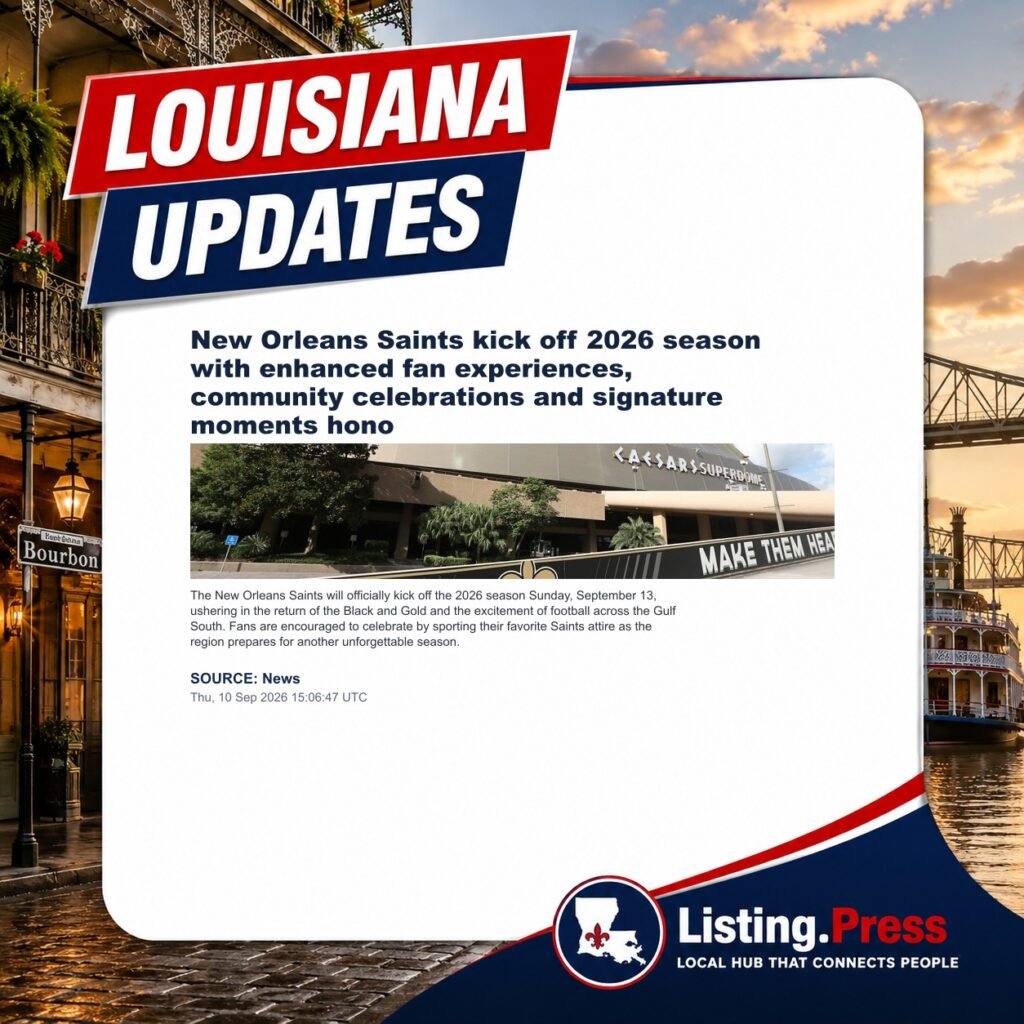 New Orleans Saints kick off 2026 season with enhanced fan experiences, community celebrations and signature moments hono