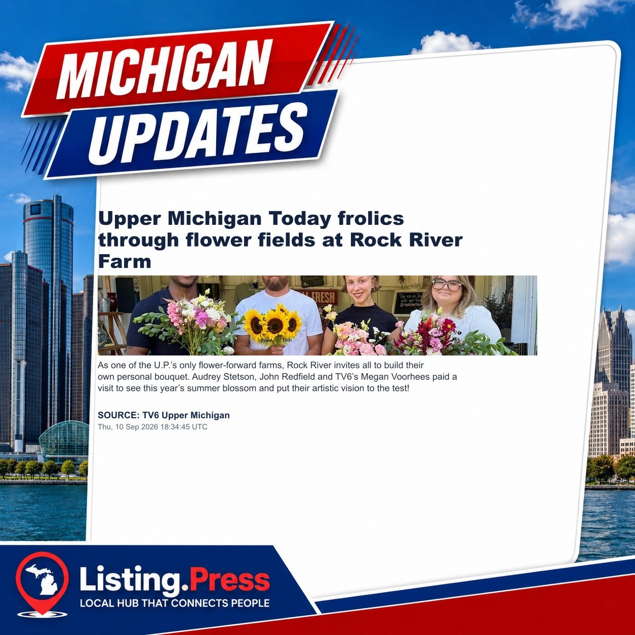 Upper Michigan Today frolics through flower fields at Rock River Farm