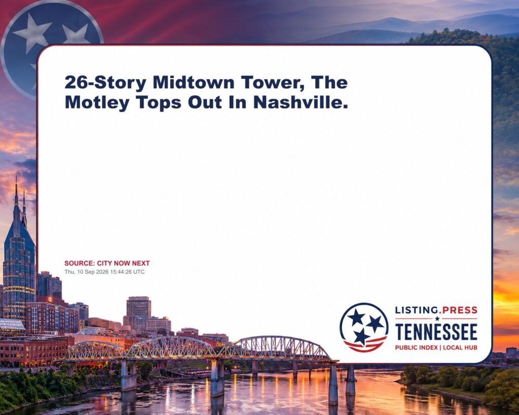 26-Story Midtown Tower, The Motley Tops Out In Nashville.