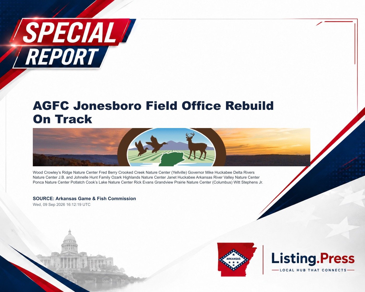AGFC Jonesboro Field Office Rebuild On Track