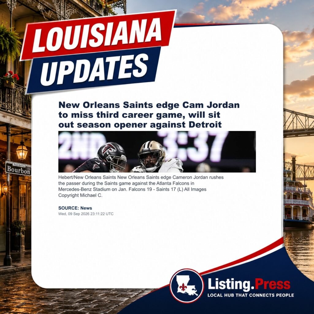 New Orleans Saints edge Cam Jordan to miss third career game, will sit out season opener against Detroit