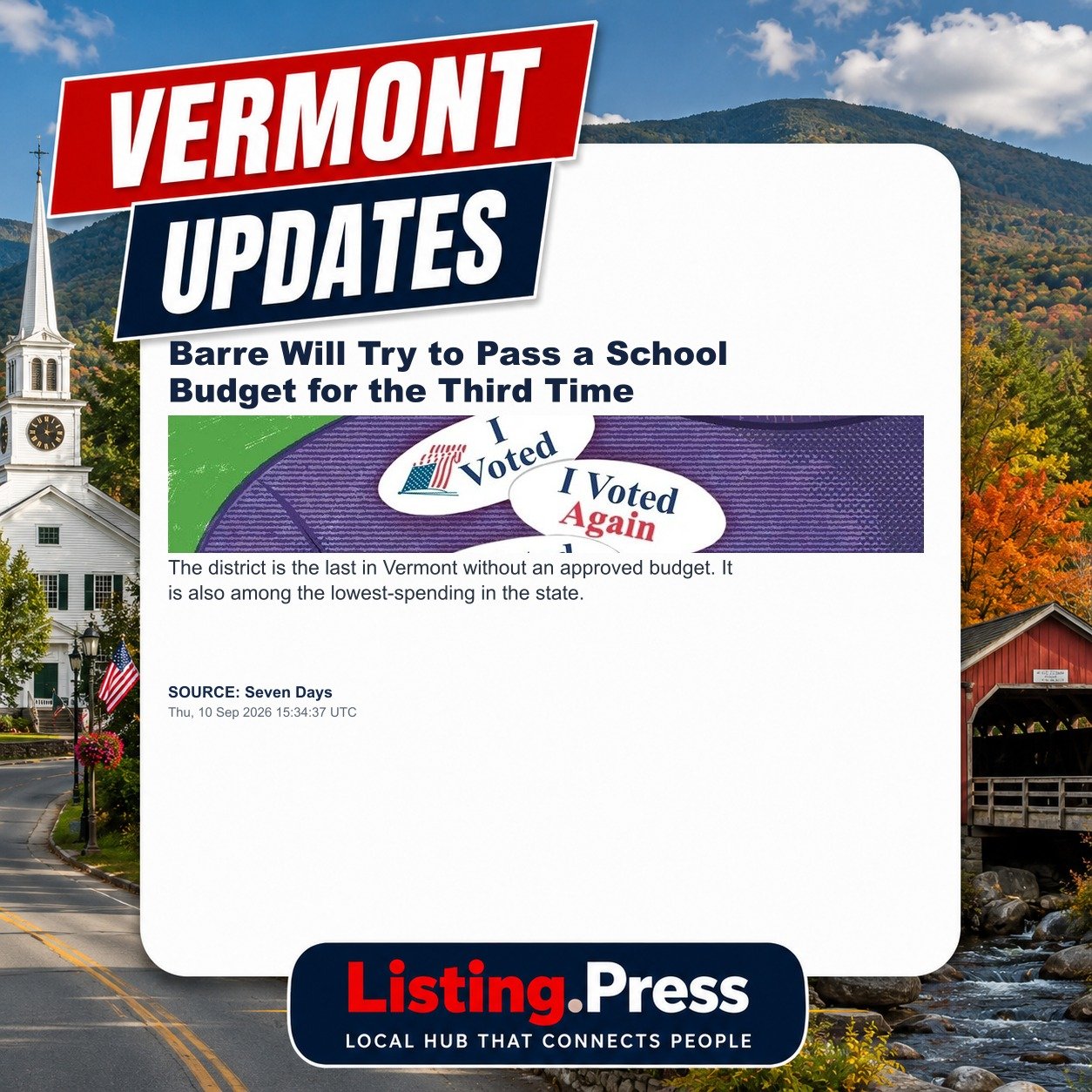 Barre Will Try to Pass a School Budget for the Third Time