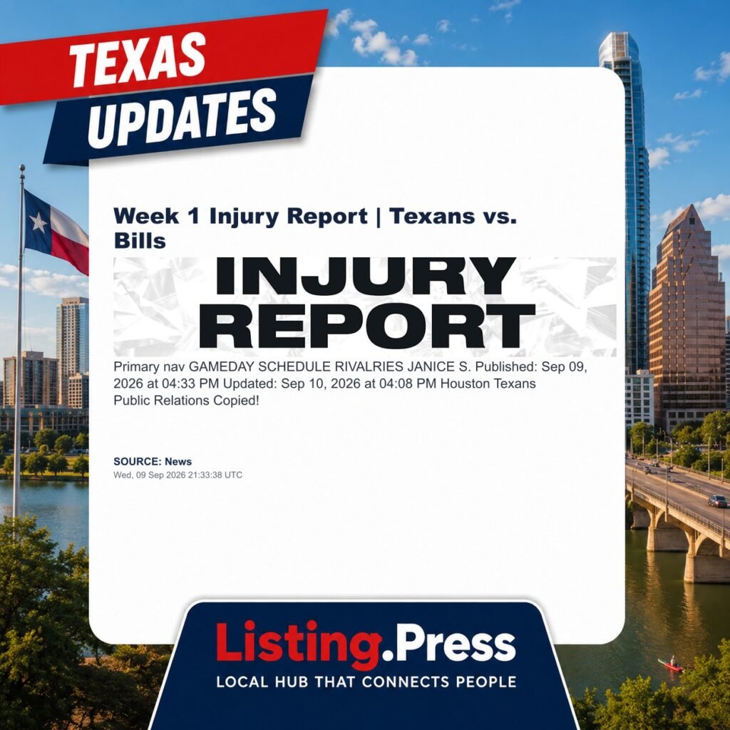 Week 1 Injury Report | Texans vs. Bills