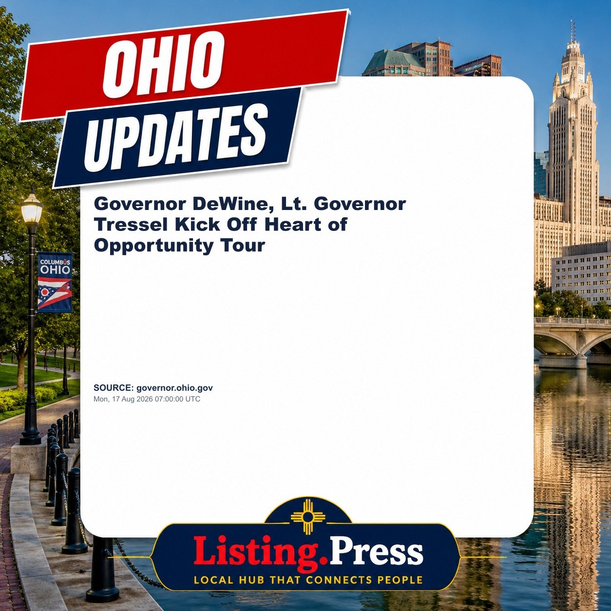 Governor DeWine, Lt. Governor Tressel Kick Off Heart of Opportunity Tour