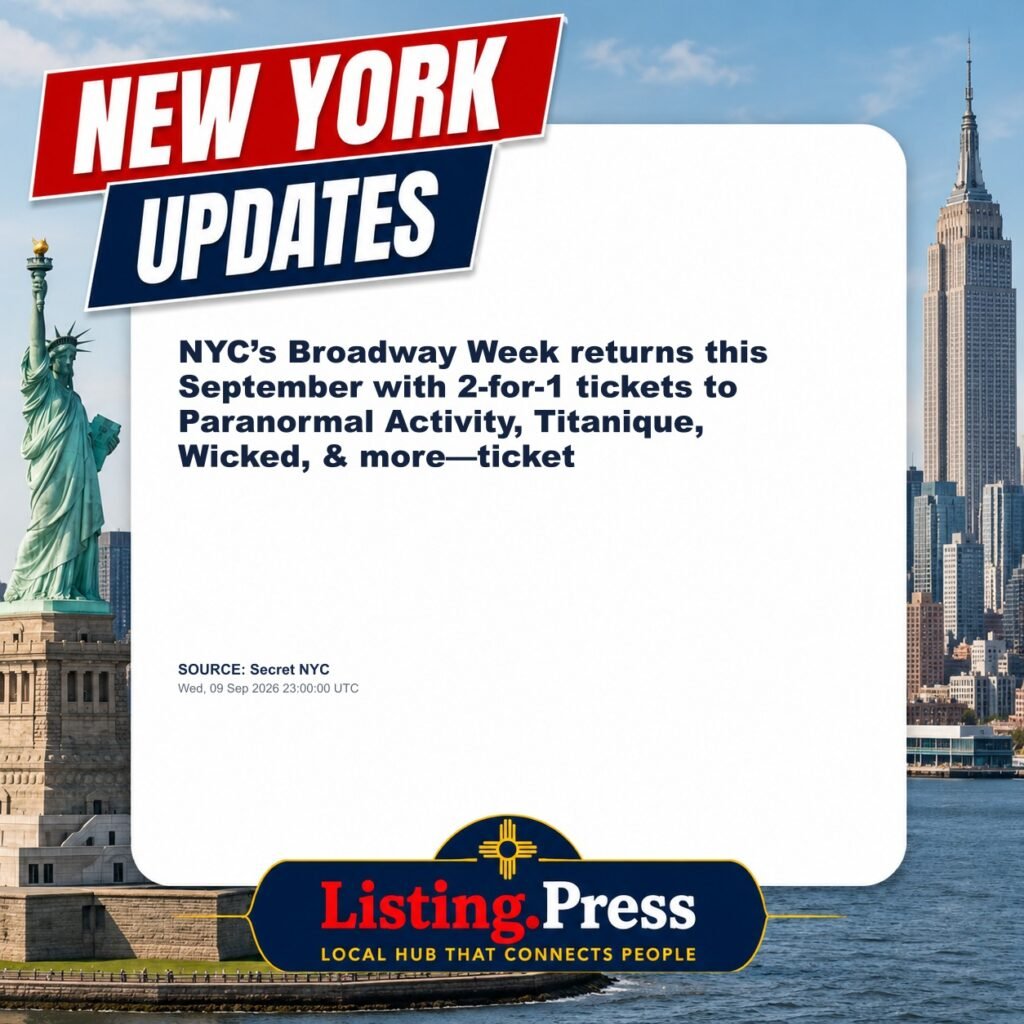 NYC’s Broadway Week returns this September with 2-for-1 tickets to Paranormal Activity, Titanique, Wicked, & more—ticket