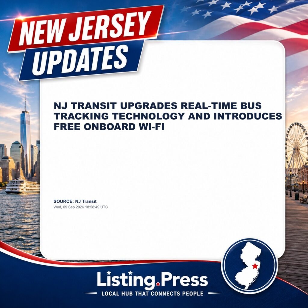 NJ TRANSIT UPGRADES REAL-TIME BUS TRACKING TECHNOLOGY AND INTRODUCES FREE ONBOARD WI-FI