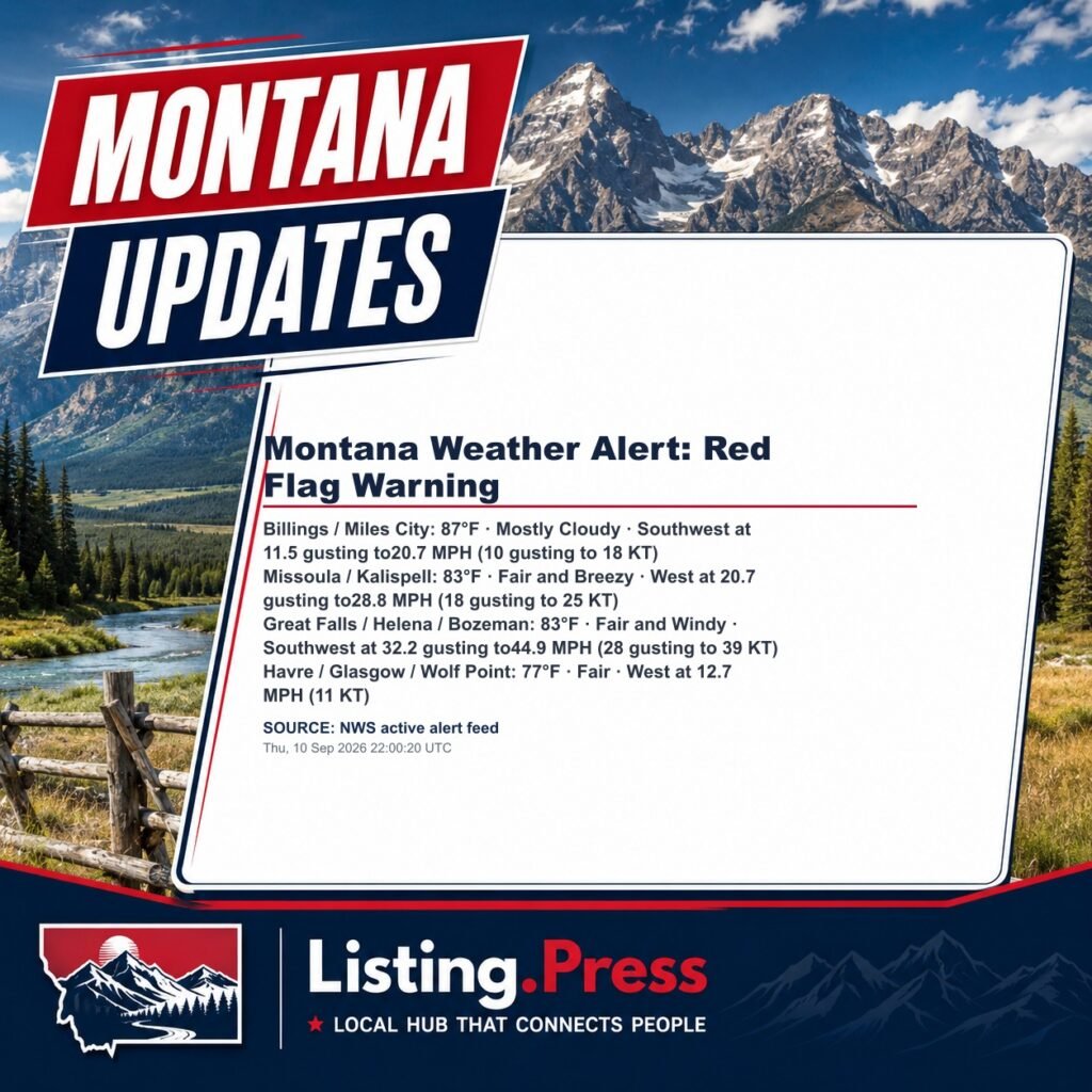 Montana Weather Alert: Red Flag Warning