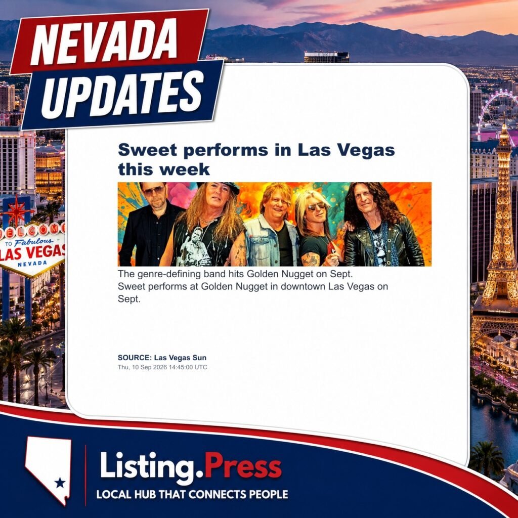 Sweet performs in Las Vegas this week