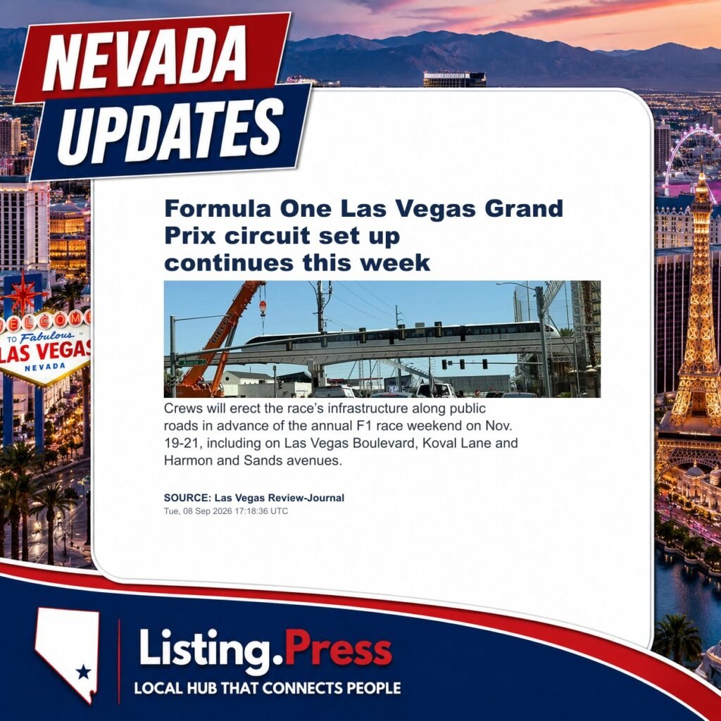 Formula One Las Vegas Grand Prix circuit set up continues this week