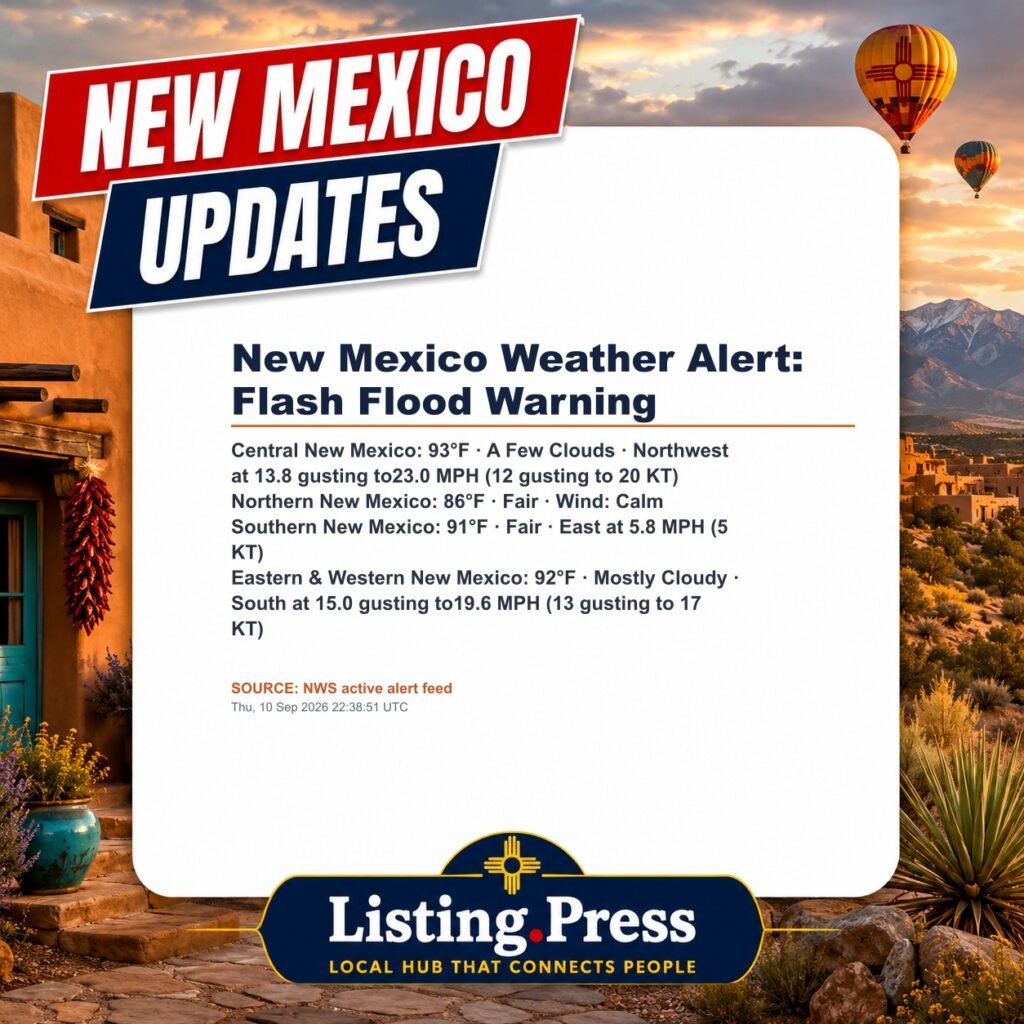 New Mexico Weather Alert: Flash Flood Warning