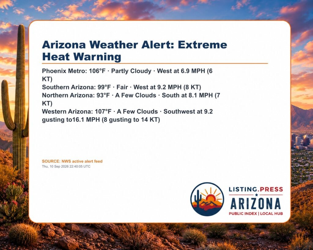 Arizona Weather Alert: Extreme Heat Warning
