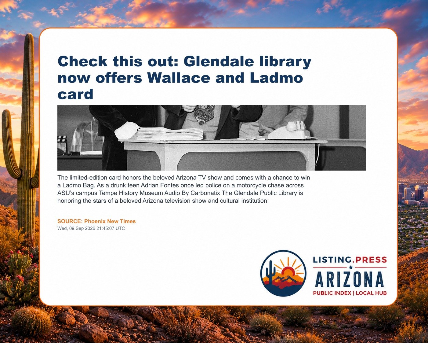 Check this out: Glendale library now offers Wallace and Ladmo card