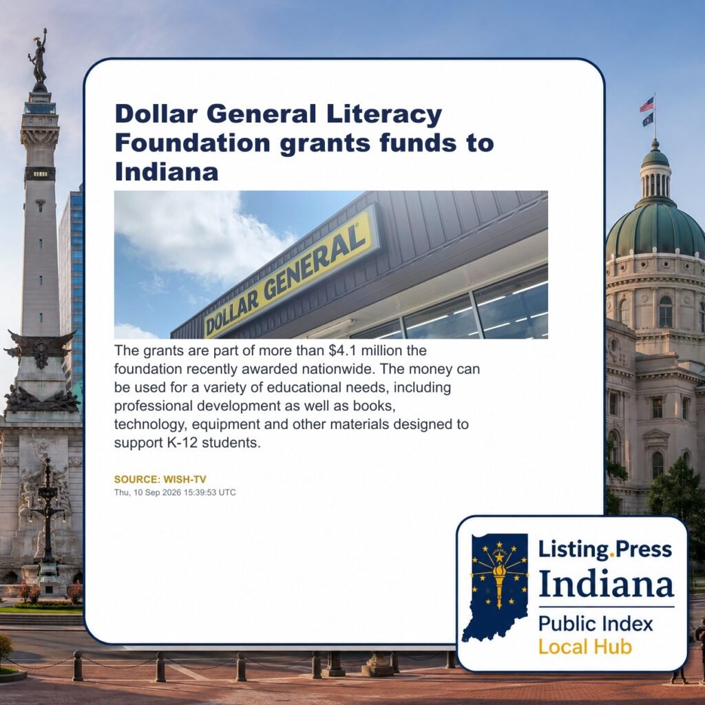Dollar General Literacy Foundation grants funds to Indiana