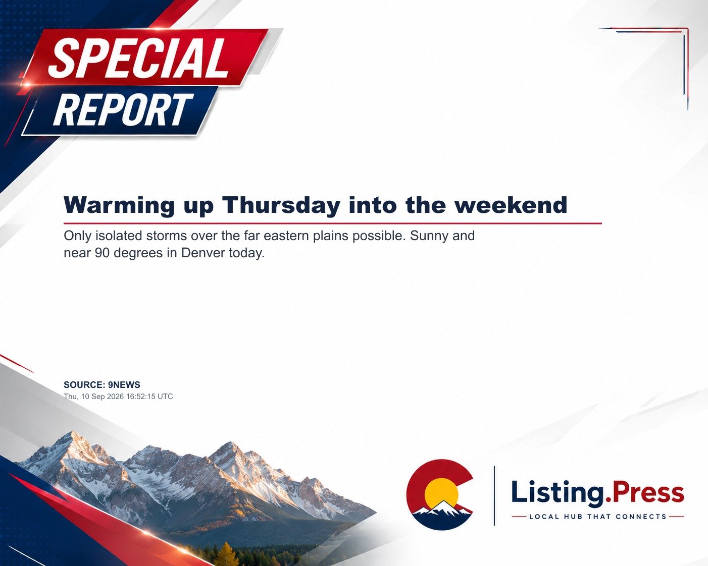 Warming up Thursday into the weekend