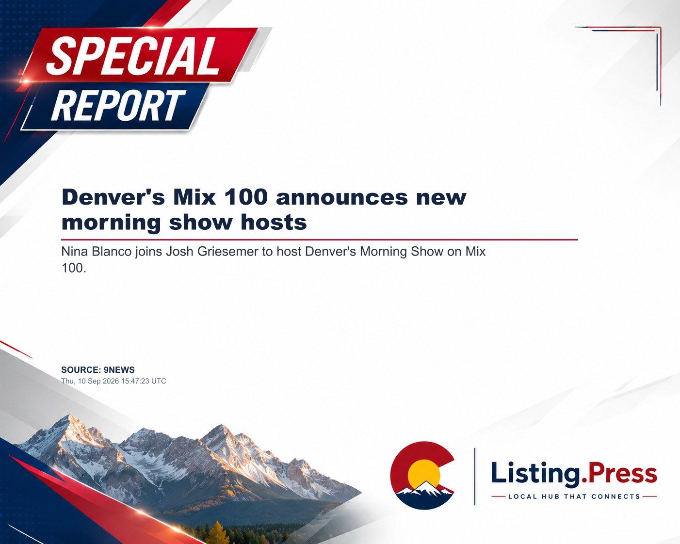 Denver's Mix 100 announces new morning show hosts