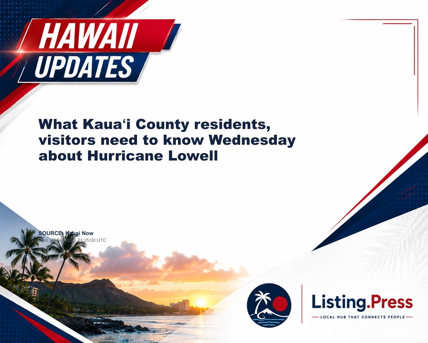 What Kauaʻi County residents, visitors need to know Wednesday about Hurricane Lowell