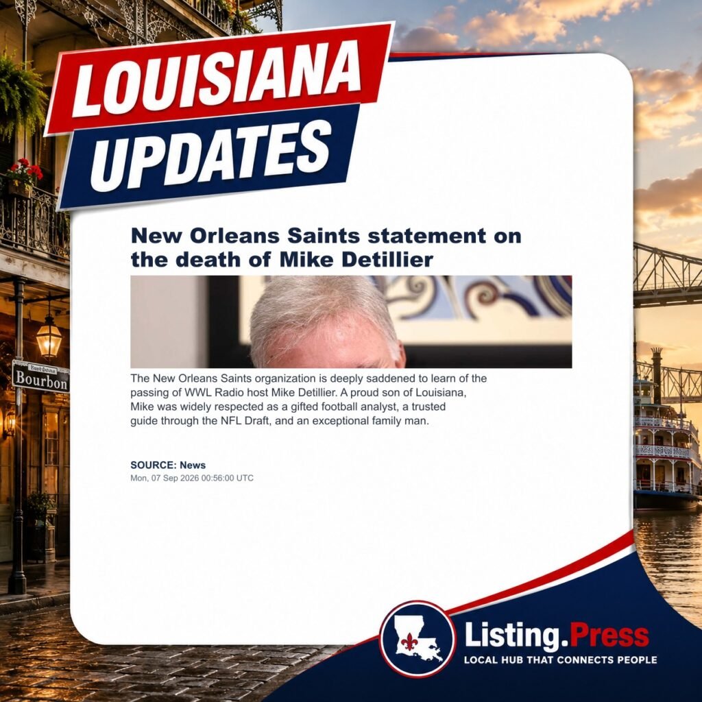 New Orleans Saints statement on the death of Mike Detillier