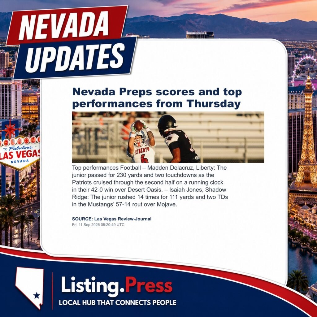 Nevada Preps scores and top performances from Thursday