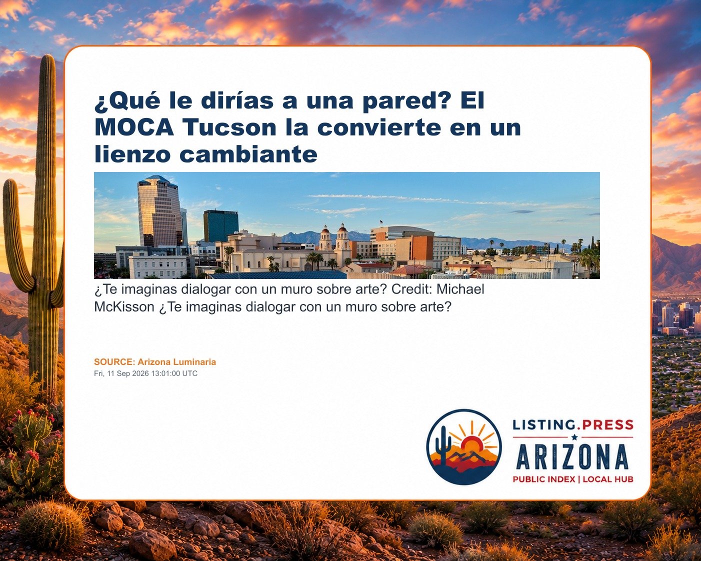 ¿Qué le dirías a una pared? El MOCA Tucson la convierte en un lienzo cambiante