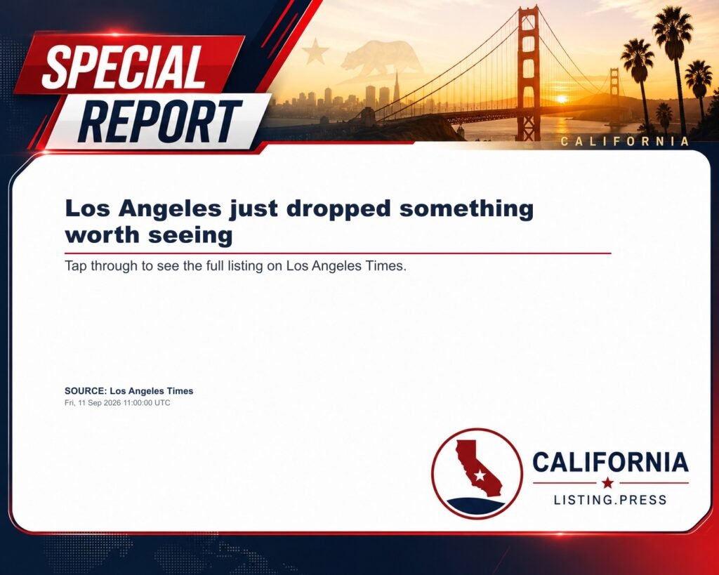 Los Angeles just dropped something worth seeing