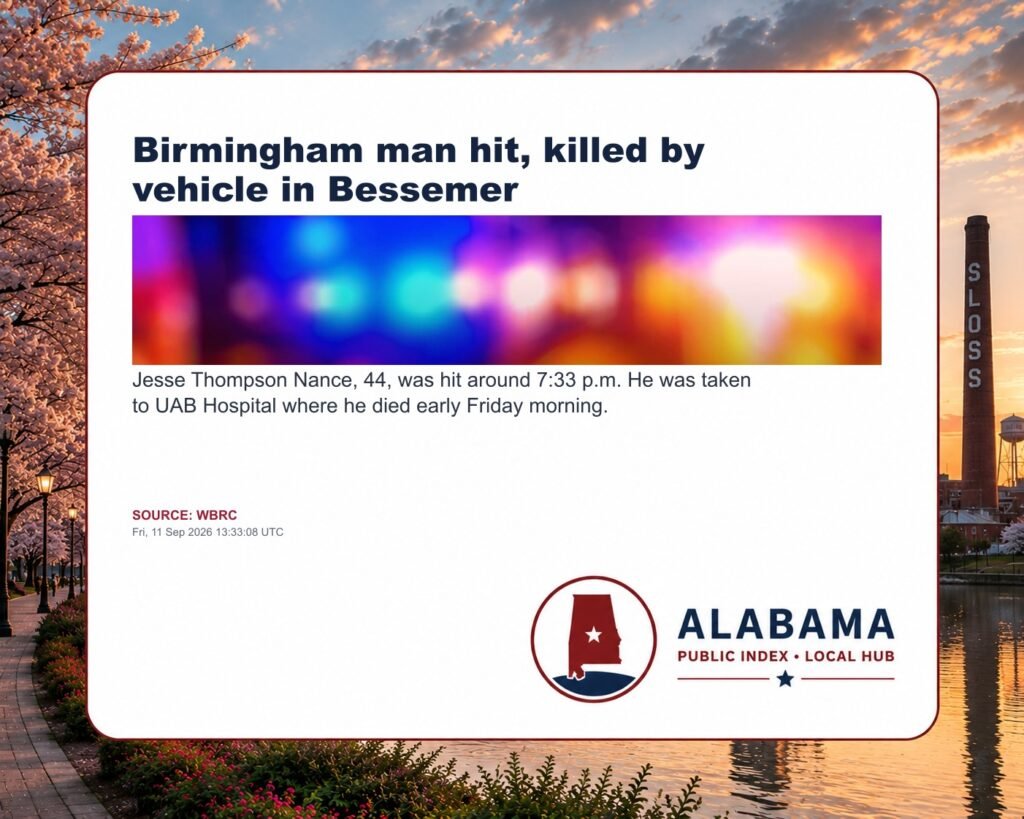 Birmingham man hit, killed by vehicle in Bessemer