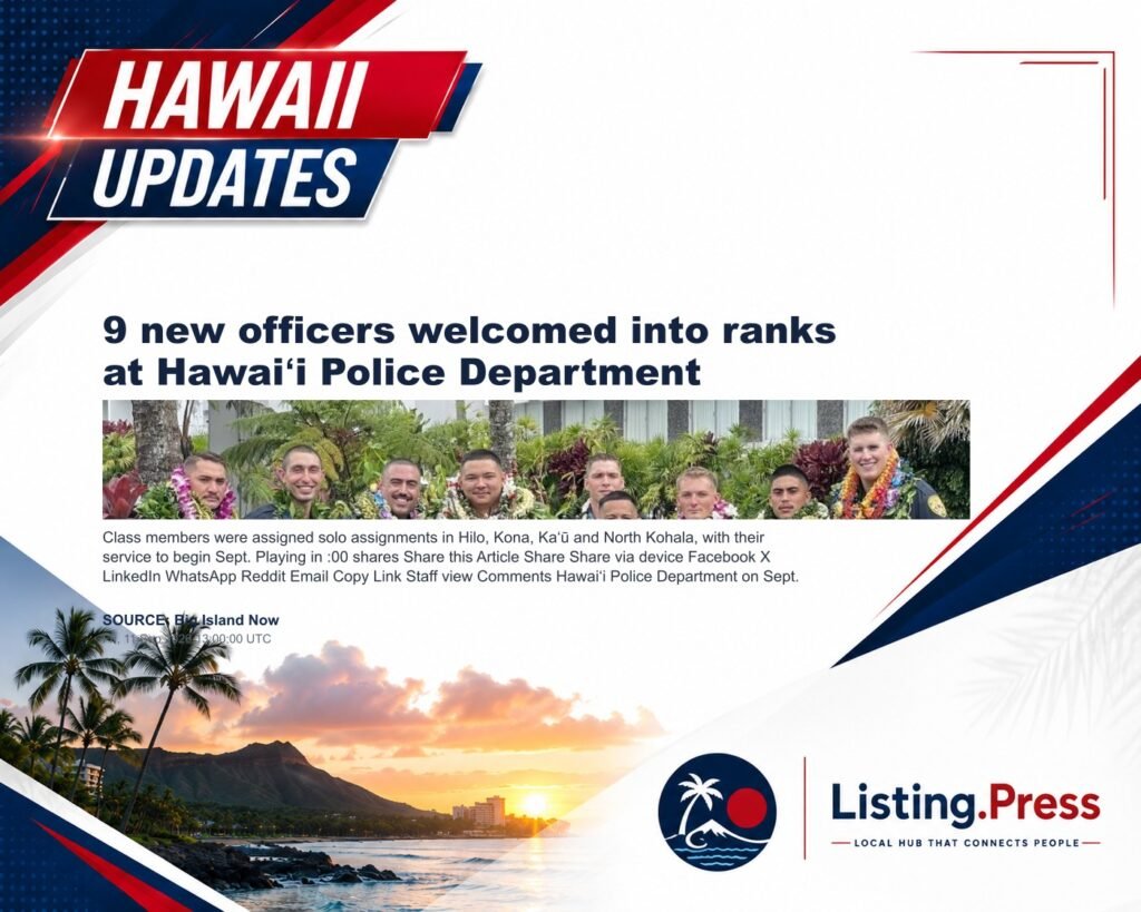 9 new officers welcomed into ranks at Hawaiʻi Police Department