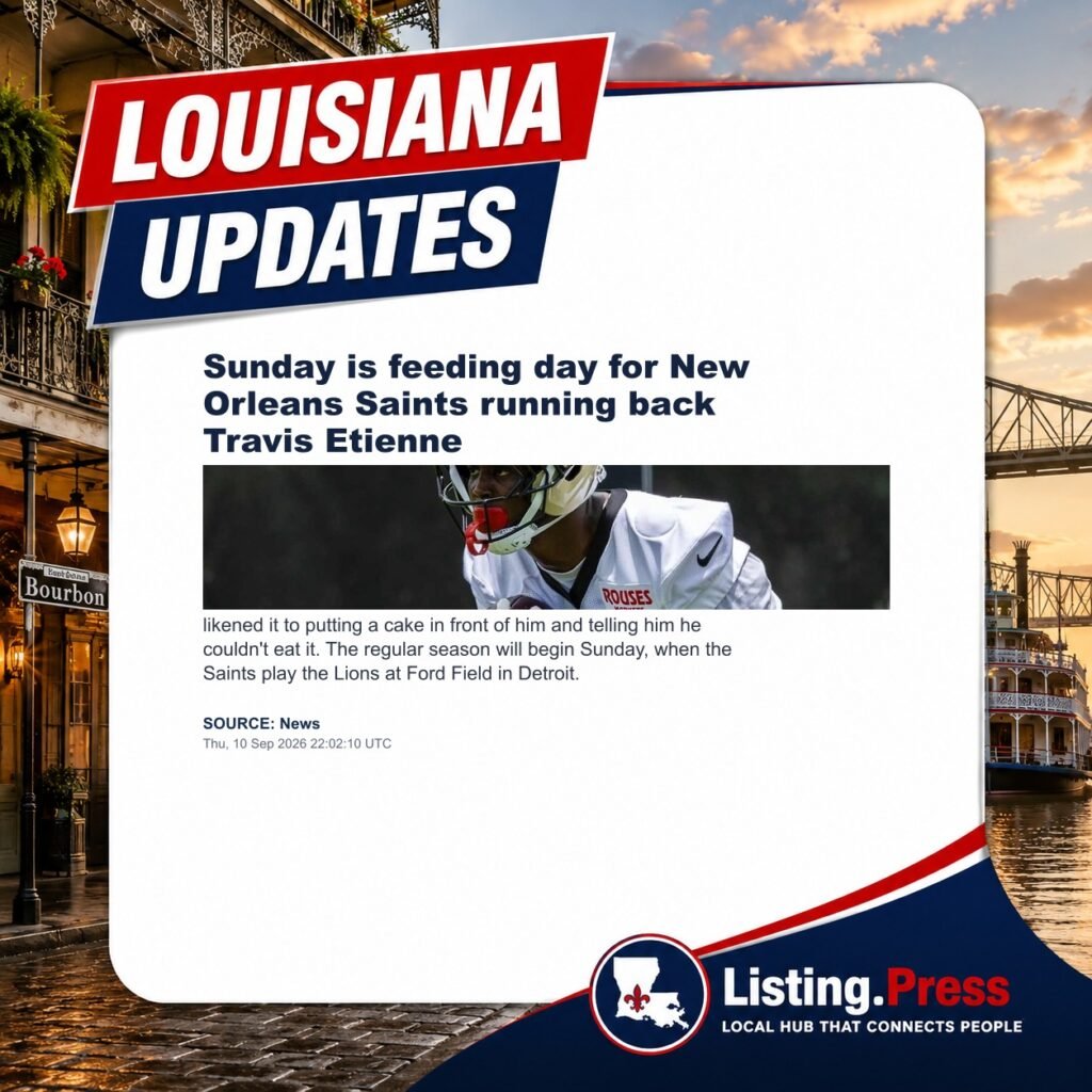 Sunday is feeding day for New Orleans Saints running back Travis Etienne