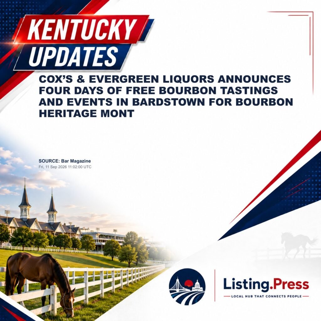 COX’S & EVERGREEN LIQUORS ANNOUNCES FOUR DAYS OF FREE BOURBON TASTINGS AND EVENTS IN BARDSTOWN FOR BOURBON HERITAGE MONT