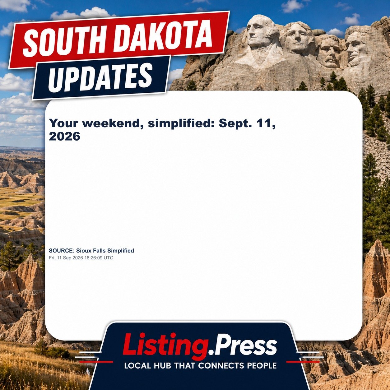 Your weekend, simplified: Sept. 11, 2026