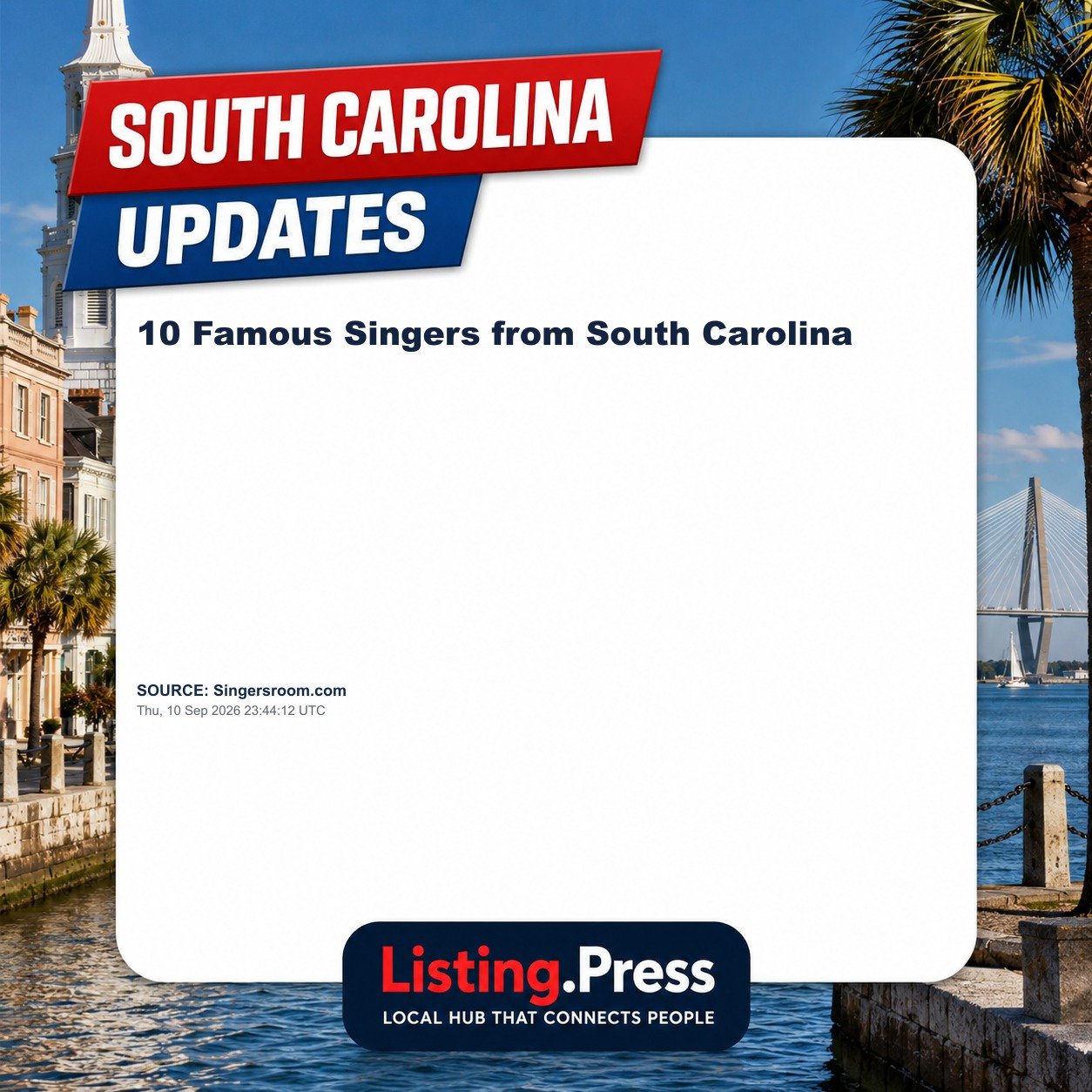 10 Famous Singers from South Carolina