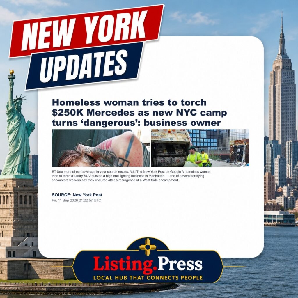 Homeless woman tries to torch $250K Mercedes as new NYC camp turns ‘dangerous’: business owner