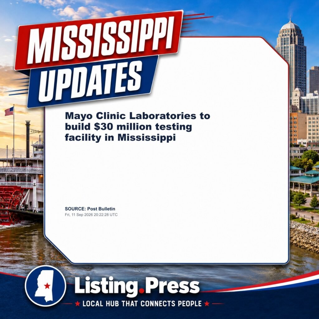Mayo Clinic Laboratories to build $30 million testing facility in Mississippi