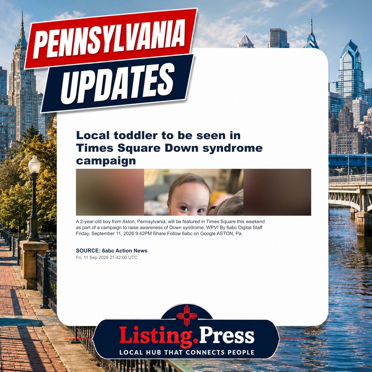Local toddler to be seen in Times Square Down syndrome campaign