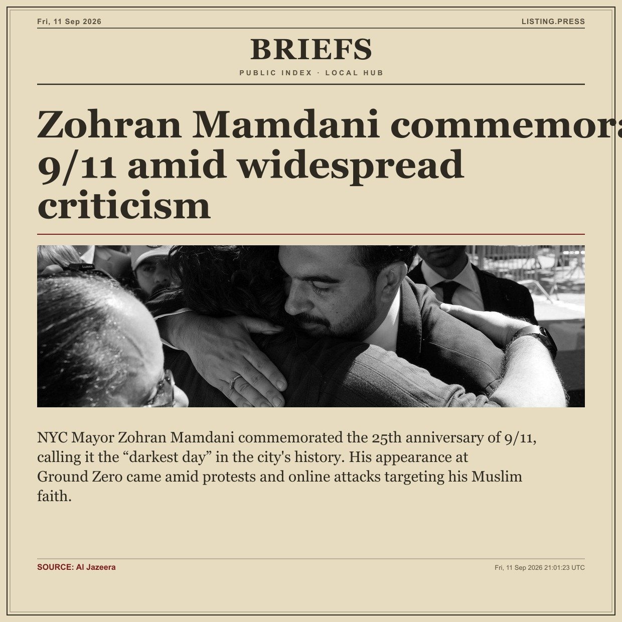 Zohran Mamdani commemorates 9/11 amid widespread criticism