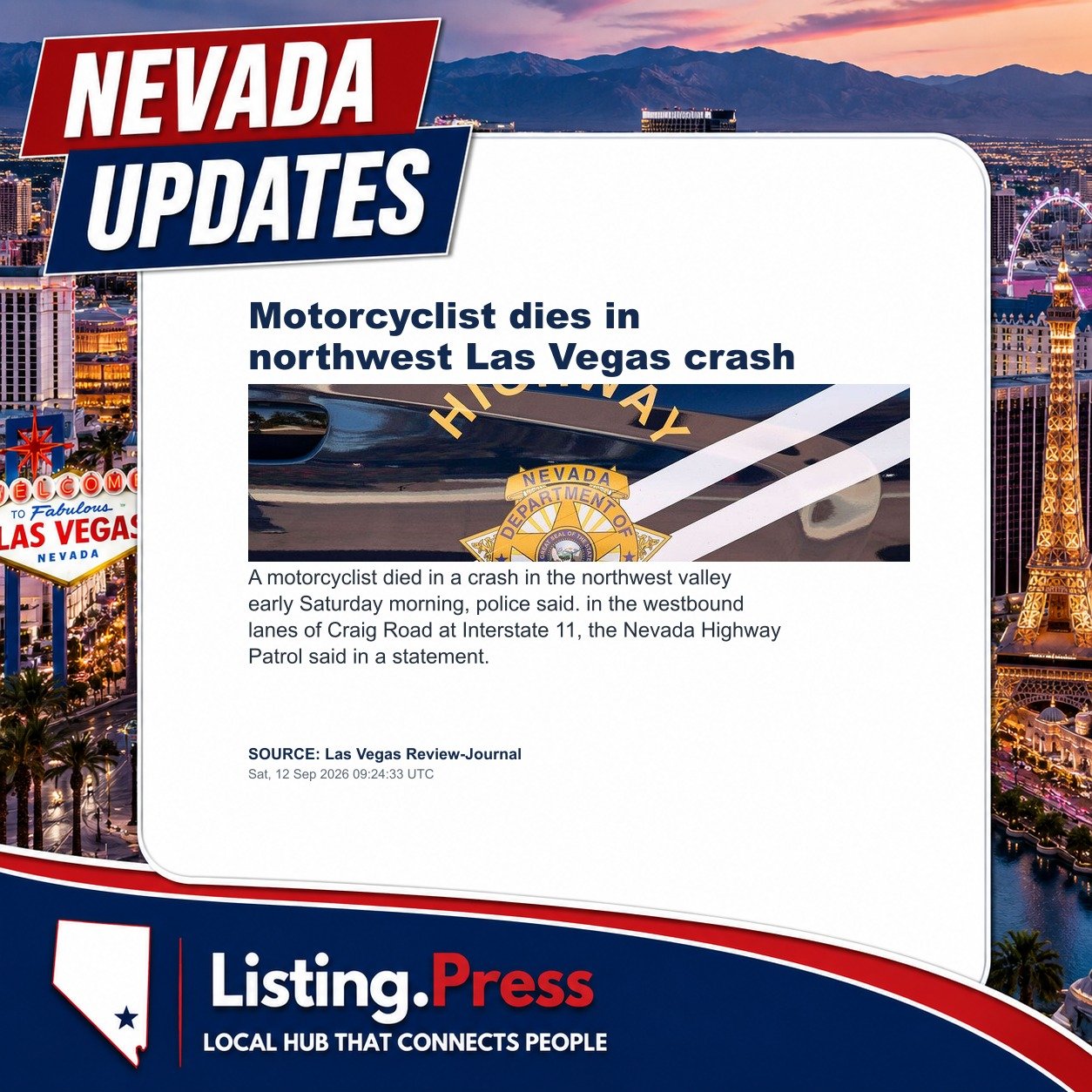 Motorcyclist dies in northwest Las Vegas crash