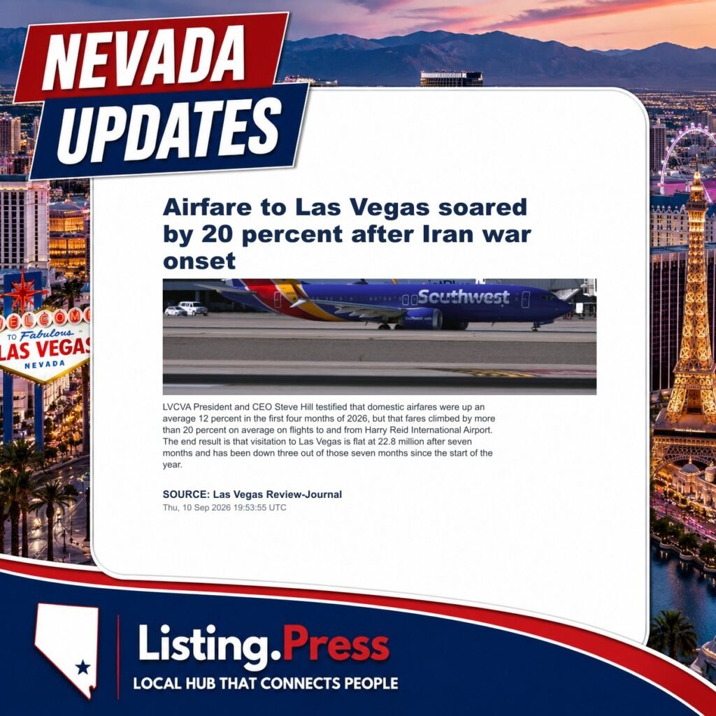 Airfare to Las Vegas soared by 20 percent after Iran war onset