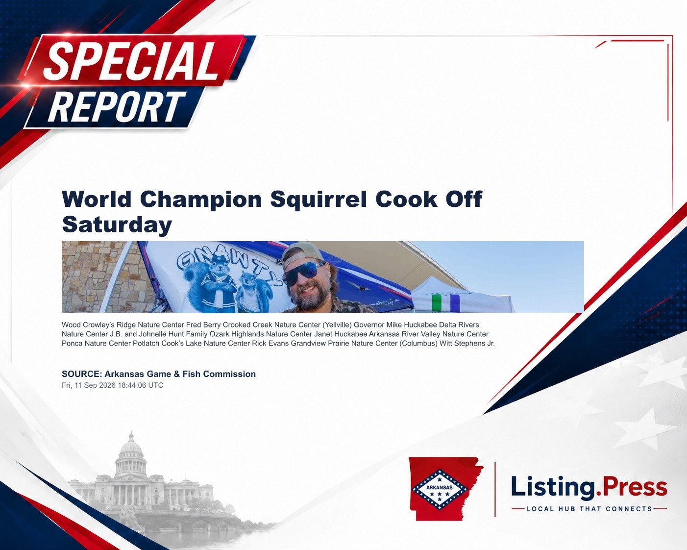 World Champion Squirrel Cook Off Saturday