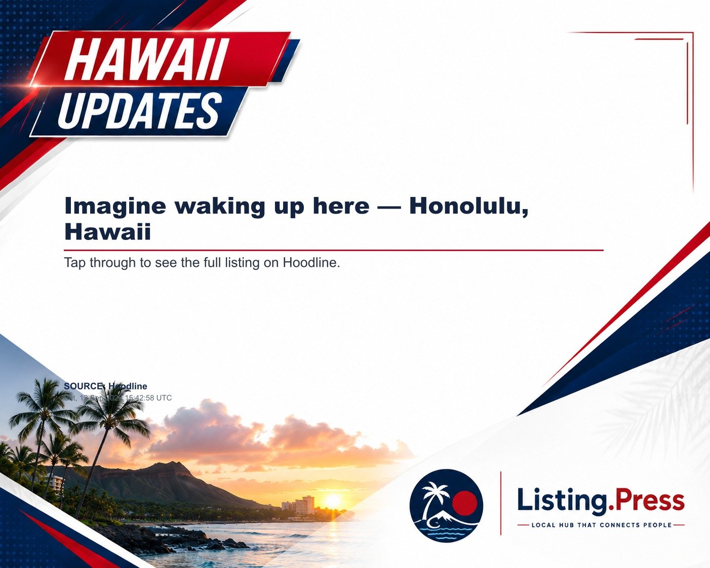 Imagine waking up here — Honolulu, Hawaii