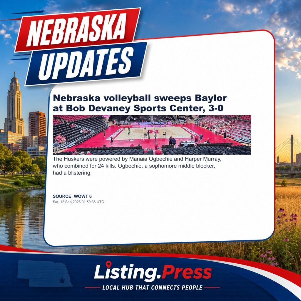Nebraska volleyball sweeps Baylor at Bob Devaney Sports Center, 3-0