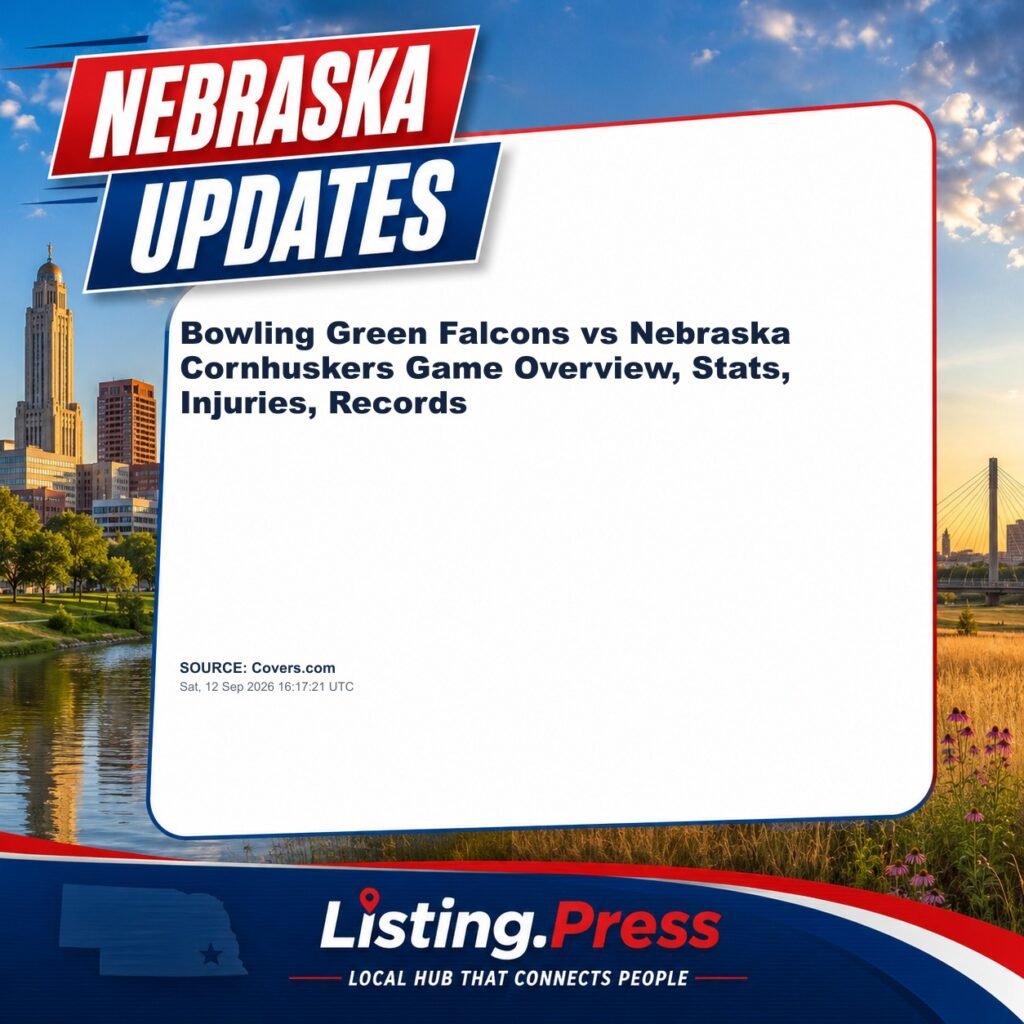 Bowling Green Falcons vs Nebraska Cornhuskers Game Overview, Stats, Injuries, Records
