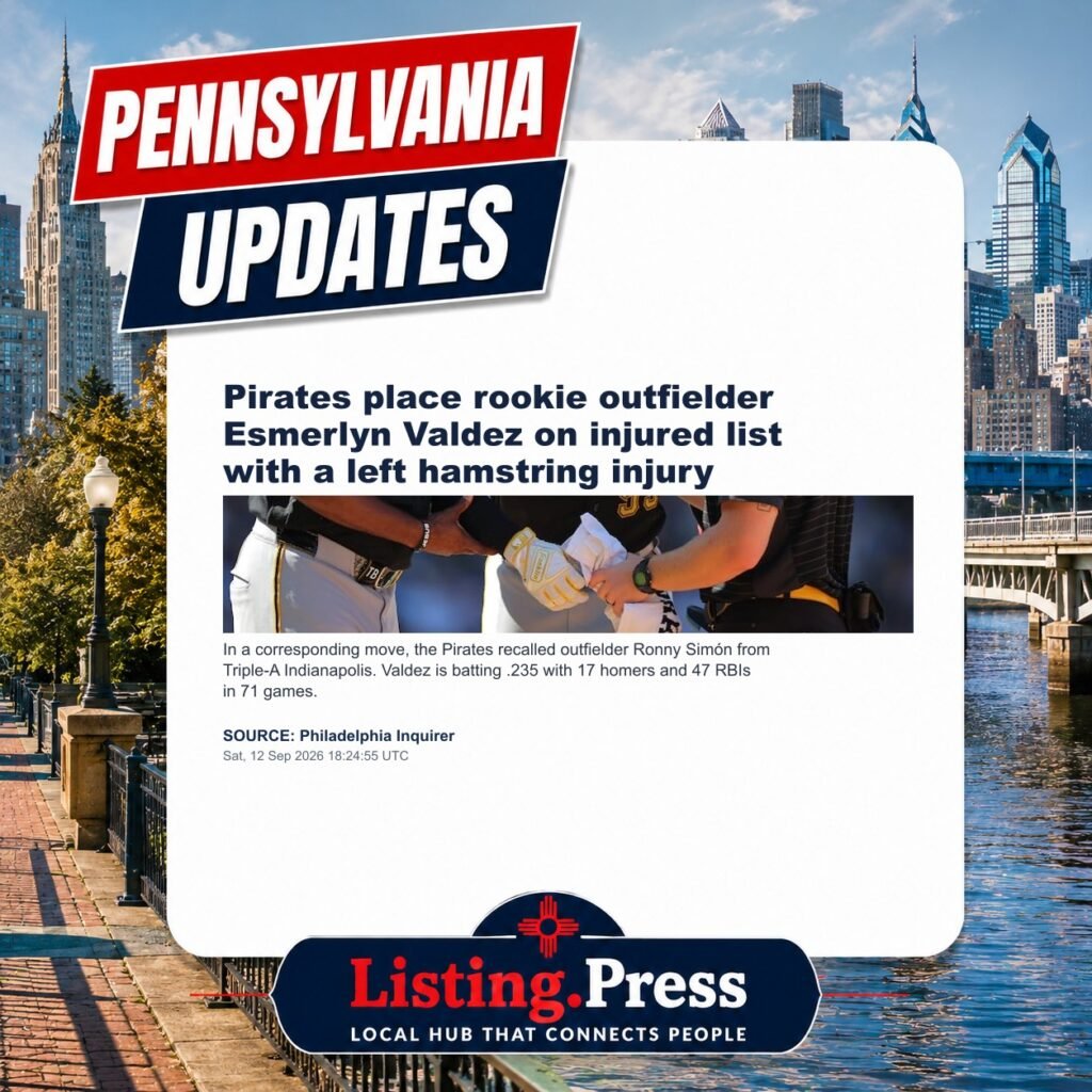 Pirates place rookie outfielder Esmerlyn Valdez on injured list with a left hamstring injury
