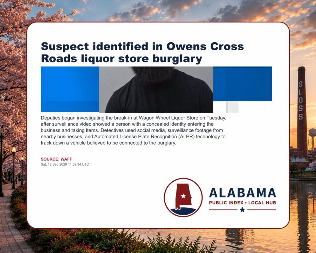Suspect identified in Owens Cross Roads liquor store burglary