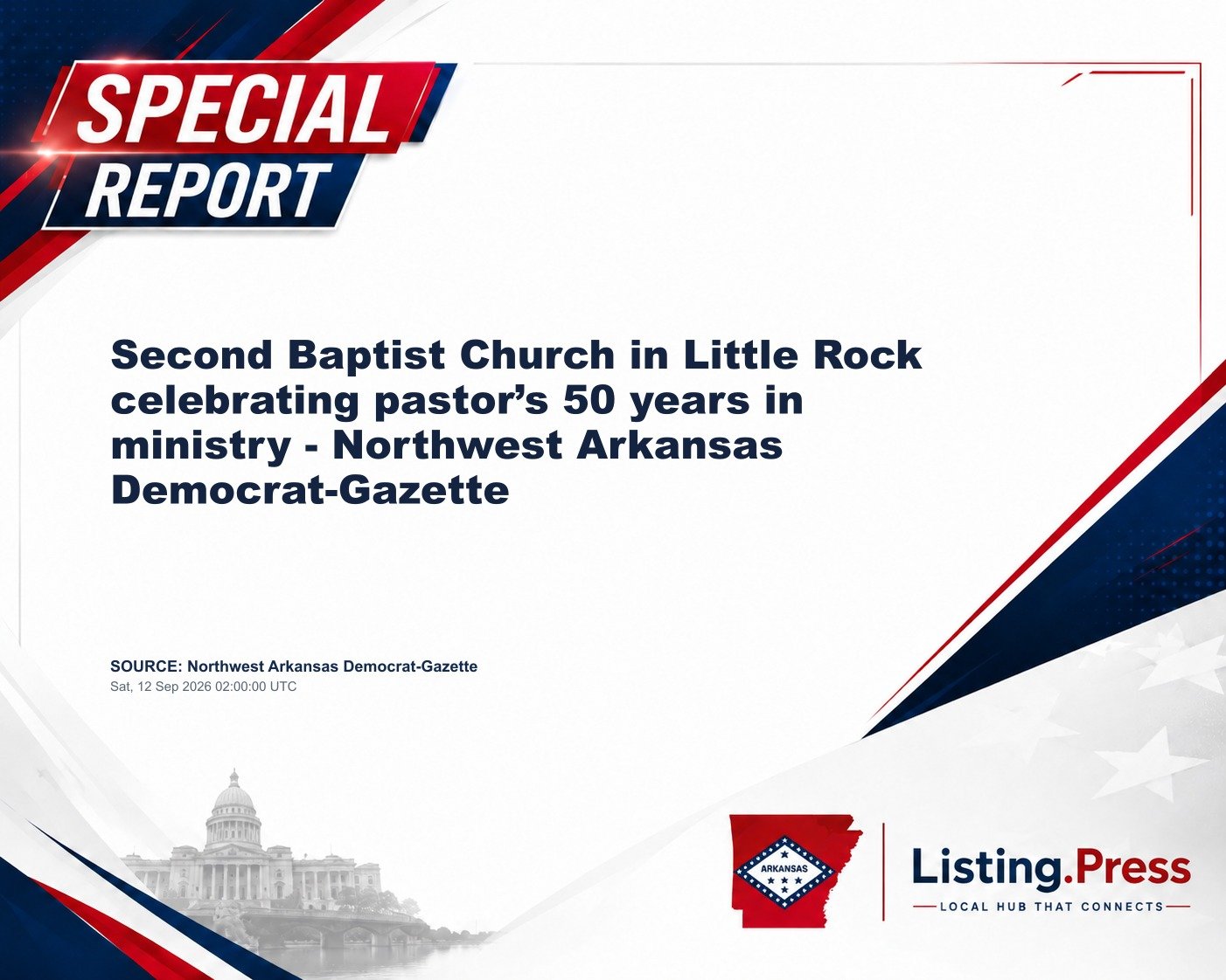 Second Baptist Church in Little Rock celebrating pastor’s 50 years in ministry - Northwest Arkansas Democrat-Gazette
