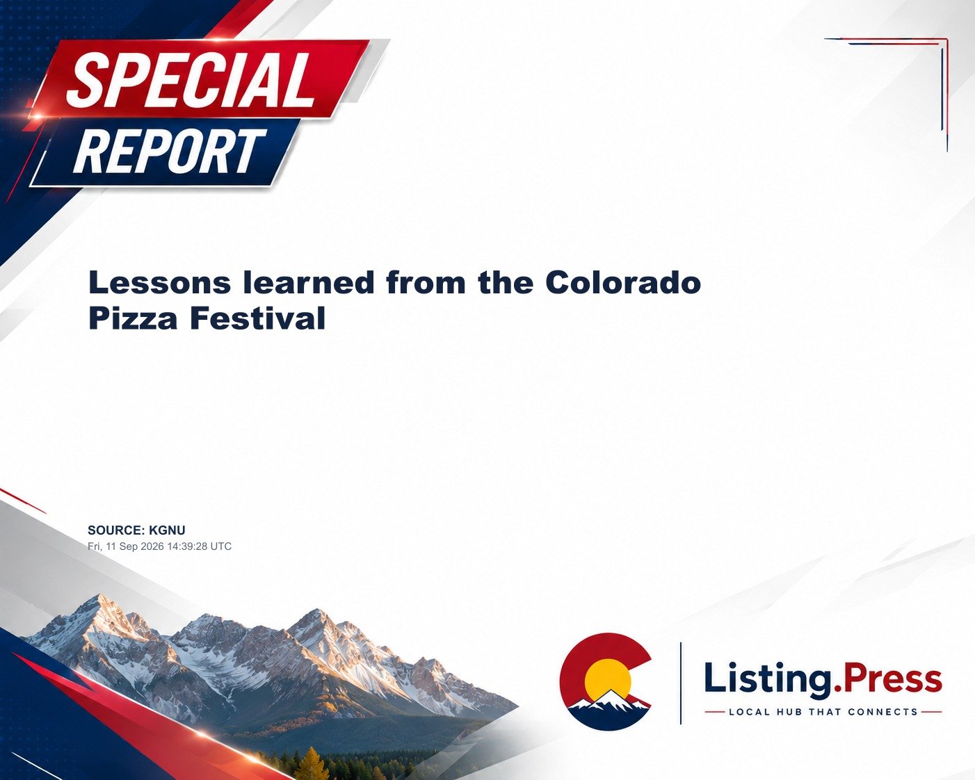 Lessons learned from the Colorado Pizza Festival